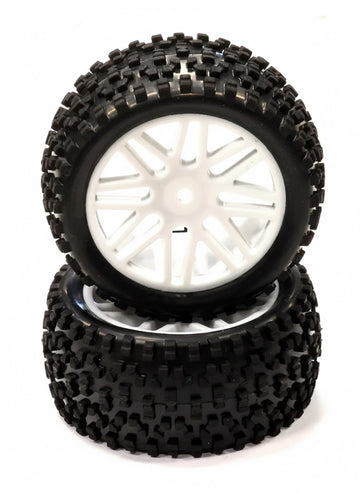 Pre-Mounted 1/10 Buggy 16 Spoke Rear 40mm All Terrain Q4027 12mm Hex (O.D. 87mm)