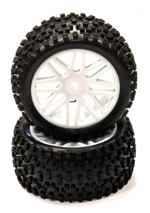 Pre-Mounted 1/10 Buggy 16 Spoke Rear 40mm All Terrain Q4027 12mm Hex (O.D. 87mm)
