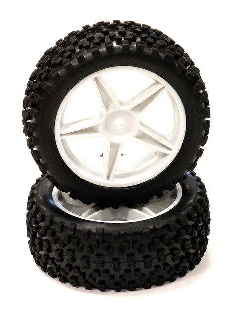 Pre-Mounted 1/10 Buggy 5 Spoke Front 32mm All Terrain Q4024 12mm Hex (O.D. 87mm)