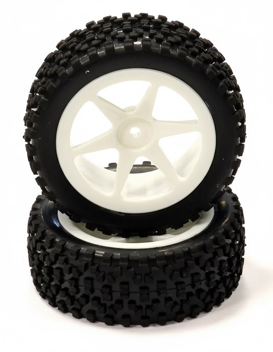 Pre-Mounted 1/10 Buggy 6 Spoke Front 32mm All Terrain Q4018 12mm Hex (O.D. 87mm)