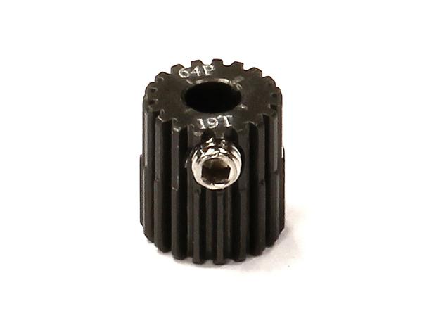 Billet Machined Hard Anodized Aluminum 64 Pitch Pinion 19 Teeth for 0.125 Shaft