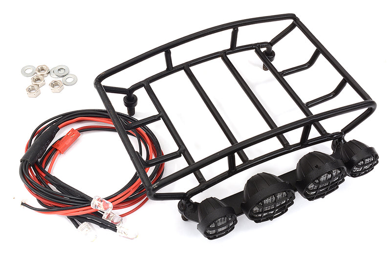 T20 Realistic 1/10 Scale Metal Luggage Tray with 4 LED Adj. Spot Light 85x117mm