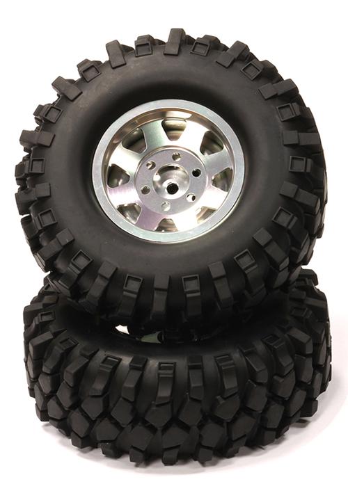 Billet Machined 8 Spoke 1.9 Wheel w/ AT T2 Tires for Scale Crawler (O.D.=105mm)