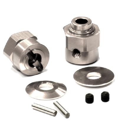 Billet Machined Hex Wheel Hub Set (2) +5 Offset for Axial Wraith 2.2