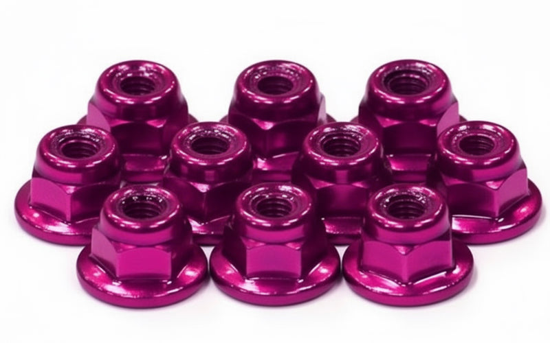 Color Flanged Lock Nut (10) 3mm Size