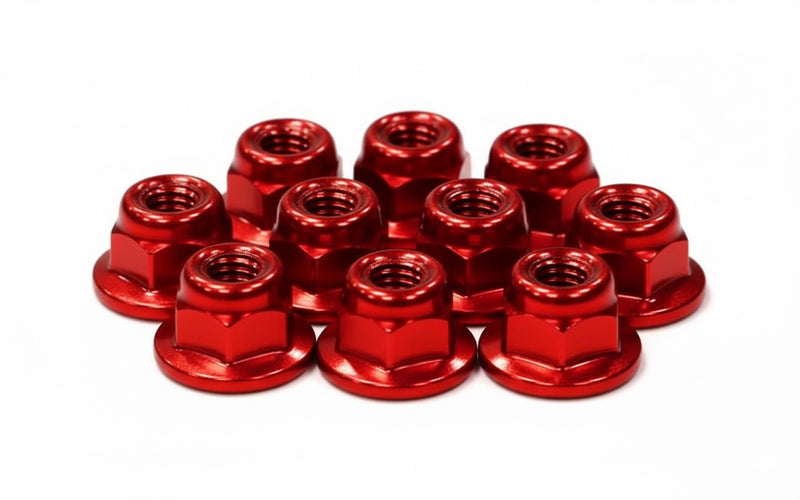 Color Flanged Lock Nut (10) 3mm Size