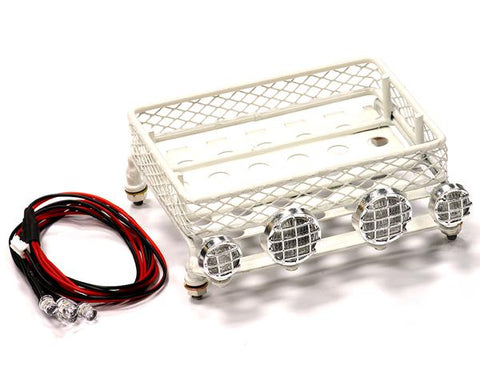 T15 Realistic 1/10 Scale Metal Luggage Tray with 4 LED Adj. Spot Light 105x108mm