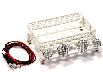 T15 Realistic 1/10 Scale Metal Luggage Tray with 4 LED Adj. Spot Light 105x108mm