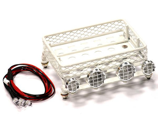 T15 Realistic 1/10 Scale Metal Luggage Tray with 4 LED Adj. Spot Light 105x108mm