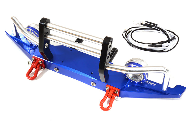 Billet Machined Alloy Front Bumper w/ LED (2) for Axial SCX-10, Dingo & Honcho