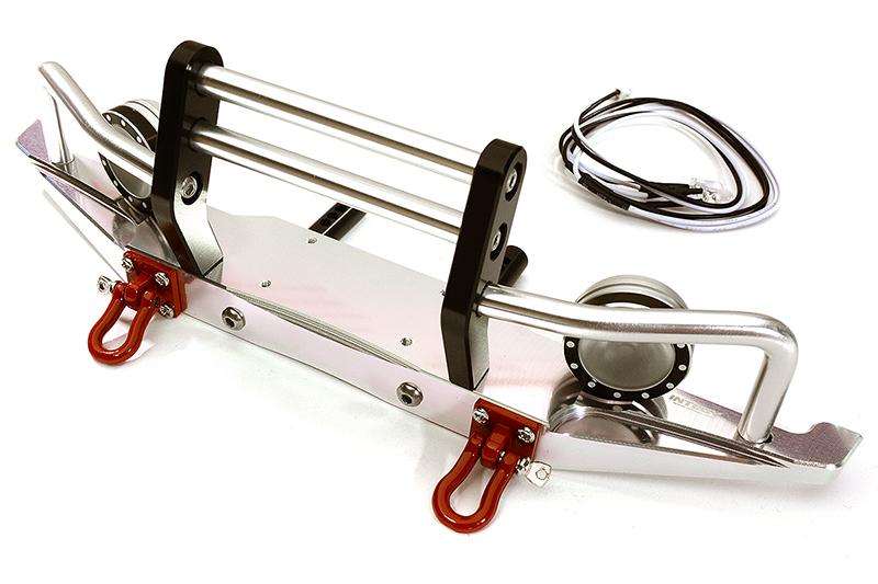 Billet Machined Alloy Front Bumper w/ LED (2) for Axial SCX-10, Dingo & Honcho