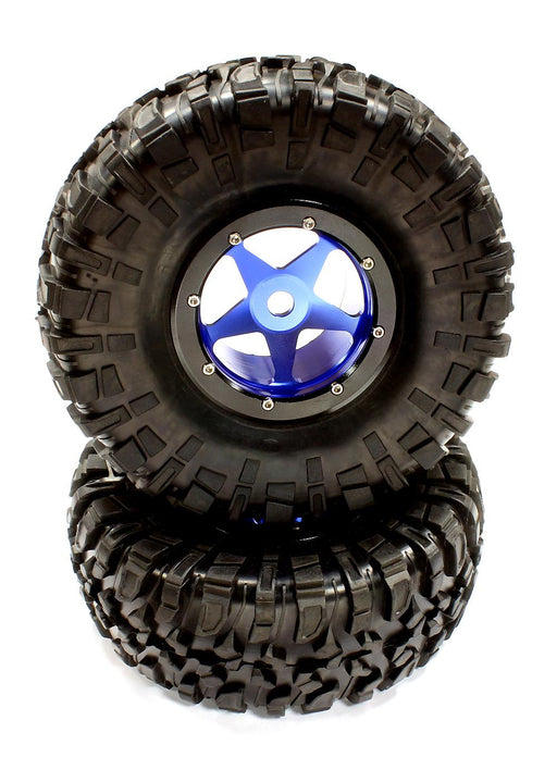 Billet Machined 5 Beadlock Wheel & Tire (2) for Axial Wraith 2.2 w/ 12mm Hex
