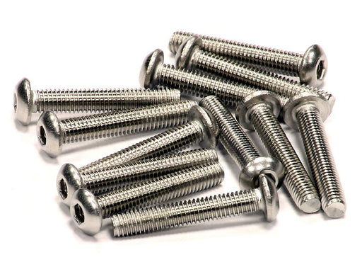 Stainless Steel Socket Head Button Screw (12) M3x18mm Size