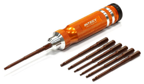 QuickPit 7pcs Allen Hex w/ 1/4 Adapter (0.05, 1/16, 5/64, 3/32, 1.5, 2.0, 2.5mm)