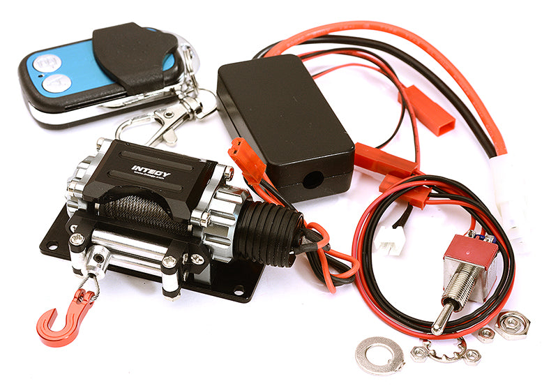 Billet Machined T3 Realistic Mega Winch w/Wireless Module for 1/10 Scale Crawler