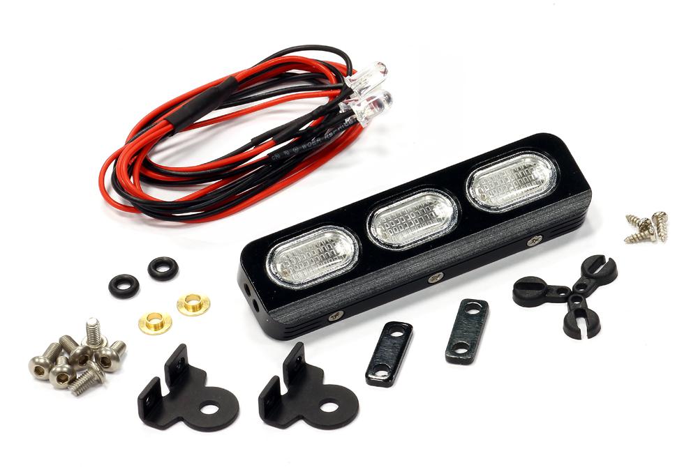 Realistic 1/10 Size Roof Top LED Light (3) White for Scale Rock Crawling