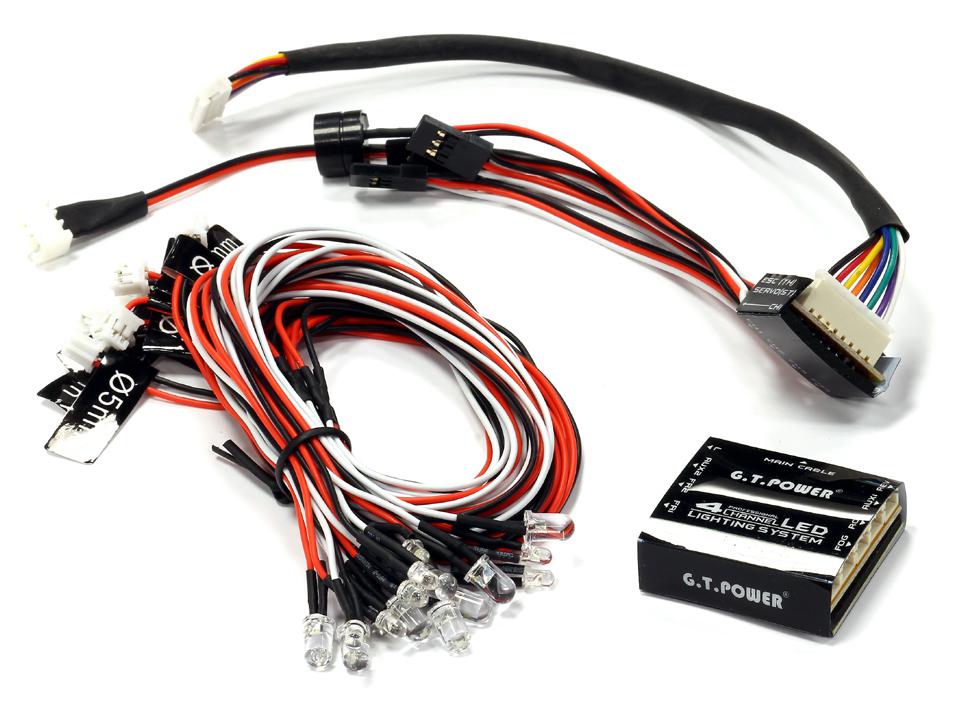 G.T. Power 4-Channel LED Lighting System for Custom 1/14 Semi-Tractor Truck