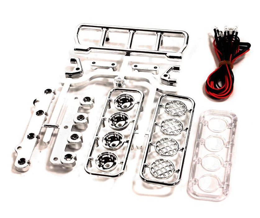 Realistic Folding Light Bar w/ 4 LED Light Set for 1/10 Size Off-Road