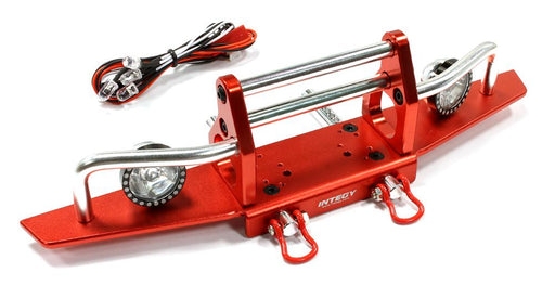 Billet Machined Alloy T2 Front Bumper+LED(2)for SCX-10 Dingo & Honcho 43mm Mount