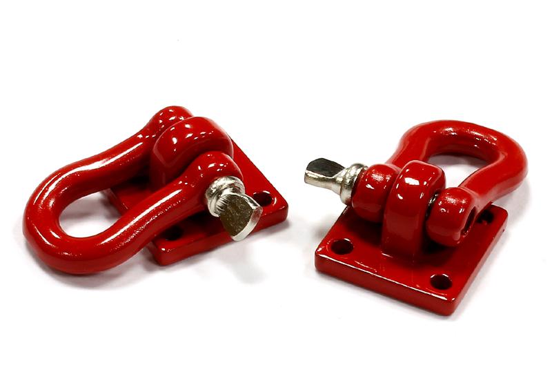 1/10 Scale Realistic Red Tow Shackle for Off-Road Rock Crawling