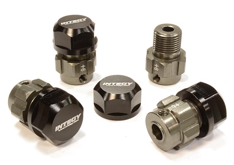 Billet Machined 17mm Wheel Hex (4) +6mm Offset for T-Maxx, 1/10 Revo & Summit