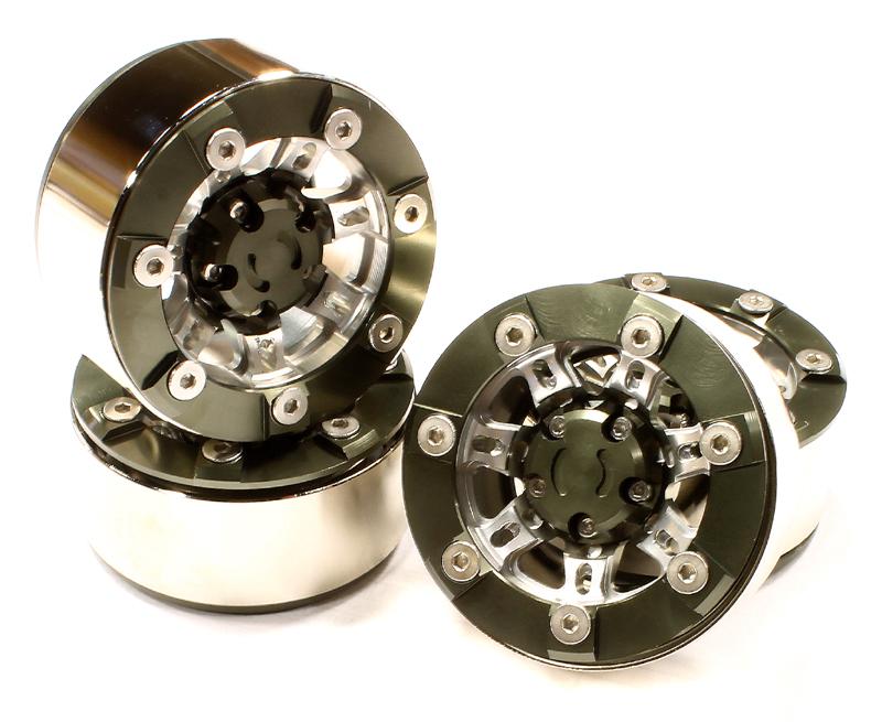 High Mass 1.9 Size Alloy 7 Spoke Beadlock Wheel (4) for Scale Off-Road Crawler