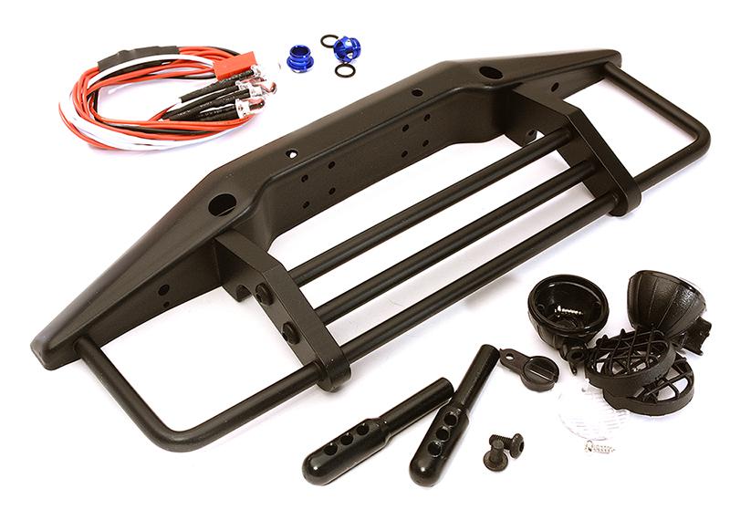 V2 Realistic Metal Front Bumper w/ LED Light for SCX-10, Dingo & Honcho