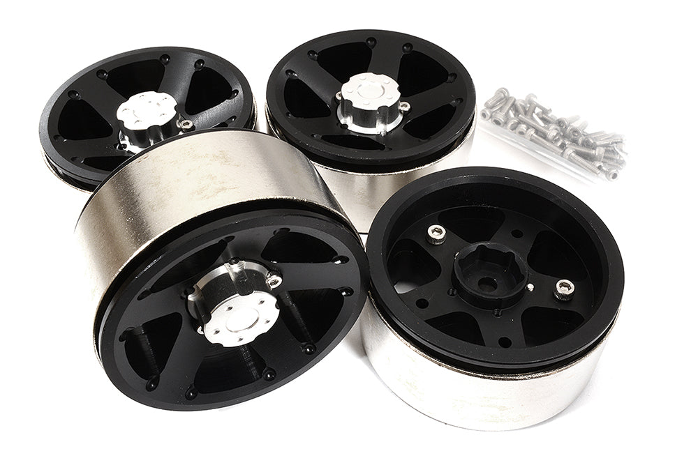 High Mass 1.9 Size Alloy 5 Spoke Beadlock Wheel (4) for Scale Off-Road Crawler