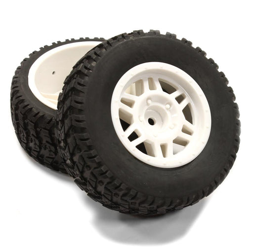 All Terrain HX Tires+D6 Spoke Wheels(2)12mm Hex for 1/10 Short Course (OD=105mm)