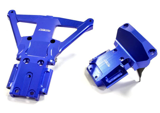 Blue Machined Aluminum Front & Rear Bulkhead for Traxxas Slash 4X4 LCG Chassis