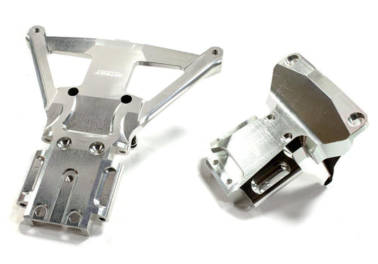 Silver Machined Aluminum Front & Rear Bulkhead for Traxxas Slash 4X4 LCG Chassis