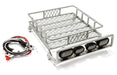 Realistic 1/10 Scale Metal Luggage Tray 140x118mm with 4 LED Spot Light Set