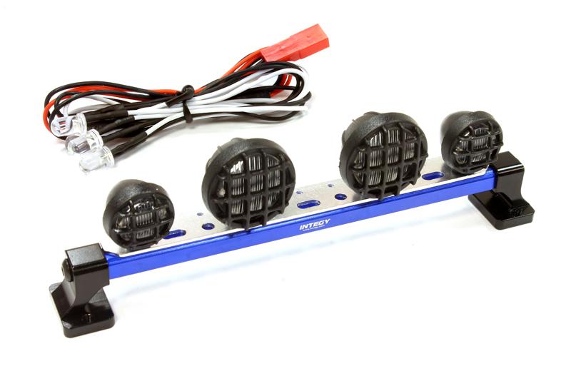 Realistic Roof Top Spot LED (4) Light Set 124mm Wide for 1/10 Off-Road Vehicles