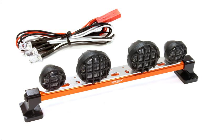 Realistic Roof Top Spot LED (4) Light Set 124mm Wide for 1/10 Off-Road Vehicles