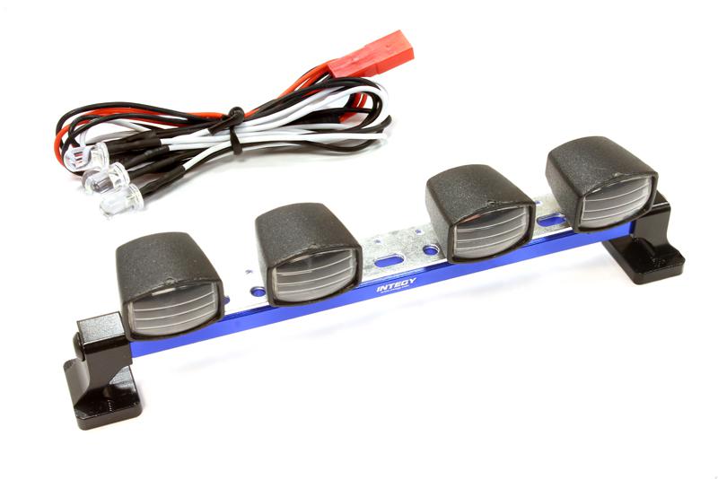 Realistic Roof Top Spot LED (4) Light Set 124mm Wide for 1/10 Off-Road Vehicles