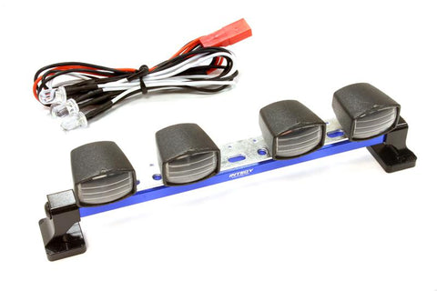 Realistic Roof Top Spot LED (4) Light Set 124mm Wide for 1/10 Off-Road Vehicles