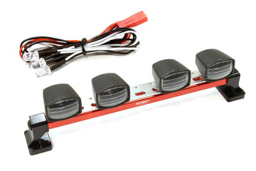 Realistic Roof Top Spot LED (4) Light Set 124mm Wide for 1/10 Off-Road Vehicles