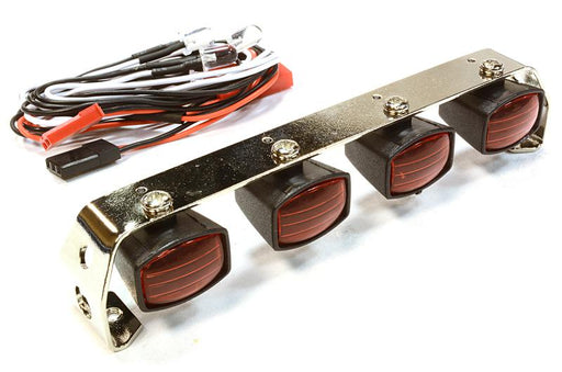 Realistic Roof Top Spot LED (4) Light Set 107mm Wide for 1/10 Scale Off-Road