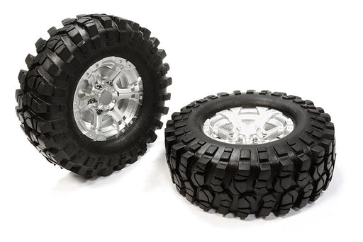 Billet Machined 6 Spoke XH 1.9 Wheel & Tire (2) for Scale Crawler (O.D.=106mm)