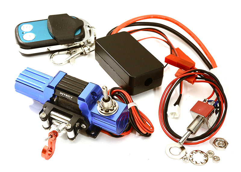 Billet Machined T8 Realistic Mega Winch w/ Remote for Scale Crawler 1/10 Size