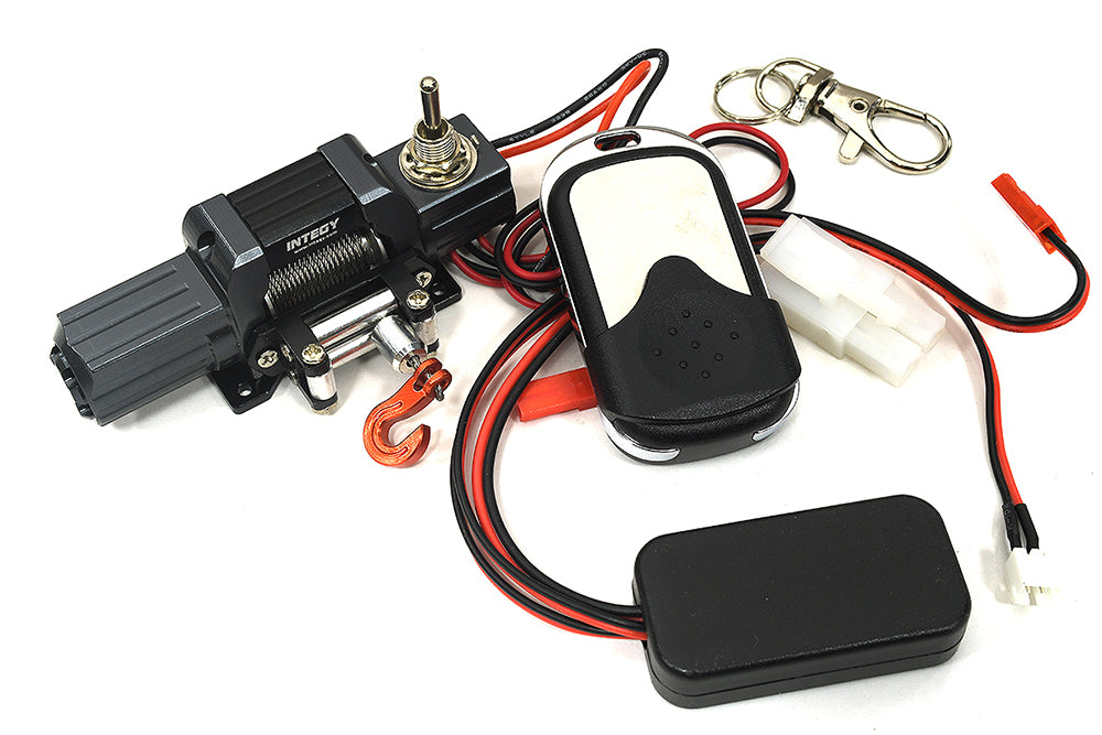 Billet Machined T8 Realistic Mega Winch w/ Remote for Scale Crawler 1/10 Size