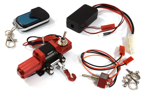 Billet Machined T8 Realistic Mega Winch w/ Remote for Scale Crawler 1/10 Size