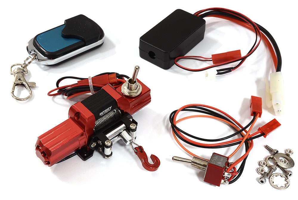 Billet Machined T8 Realistic Mega Winch w/ Remote for Scale Crawler 1/10 Size