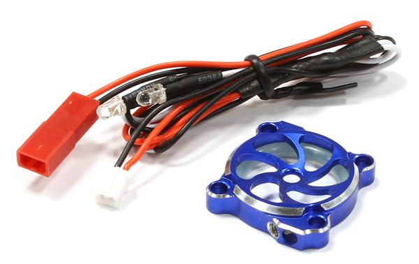 Billet Machined Cooling Fan Cover w/ LED Light for 25x25mm Fan Size