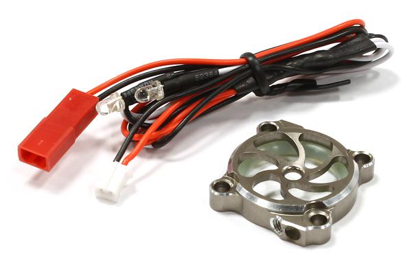 Billet Machined Cooling Fan Cover w/ LED Light for 25x25mm Fan Size