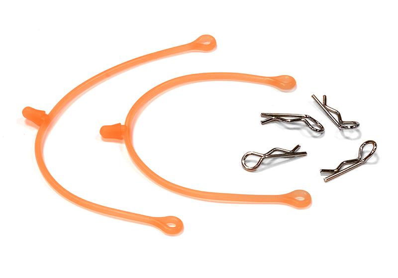 Body Clip Retainer w/ Body Clip (4) for 1/10 Size Touring Car & Drift Car