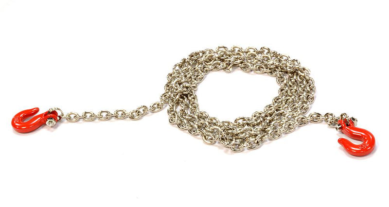 Realistic 1/10 Scale Metal Drag Chain w/ Tug Hooks for Off-Road Crawler