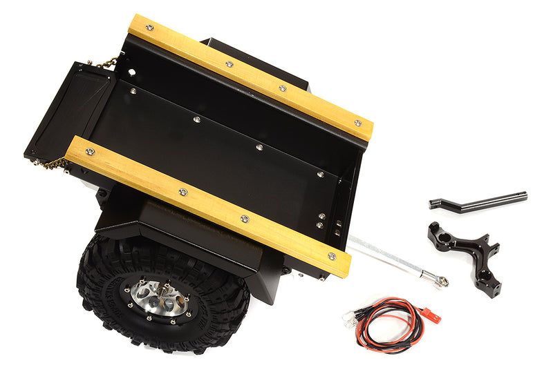 Realistic Leaf Spring 1/10 Size Utility Box Trailer for Scale Crawler Truck