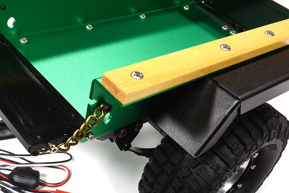 Realistic Leaf Spring 1/10 Size Utility Box Trailer for Scale Crawler Truck