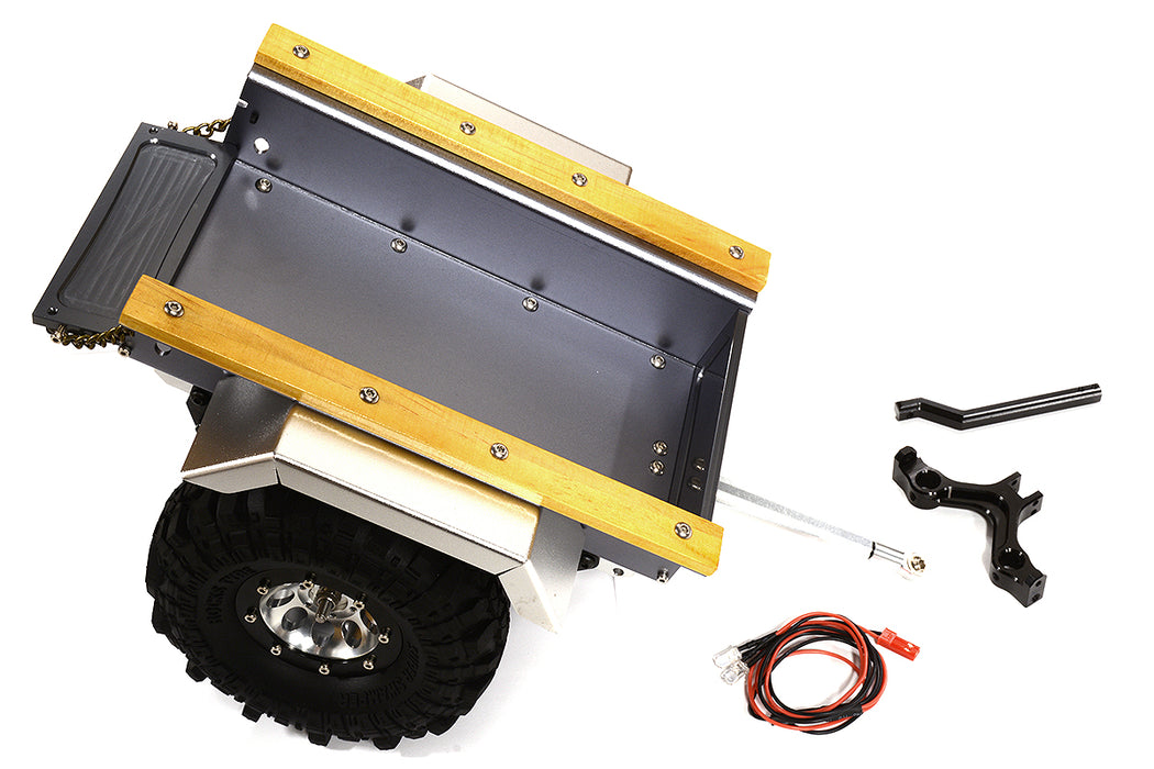 Realistic Leaf Spring 1/10 Size Utility Box Trailer for Scale Crawler Truck